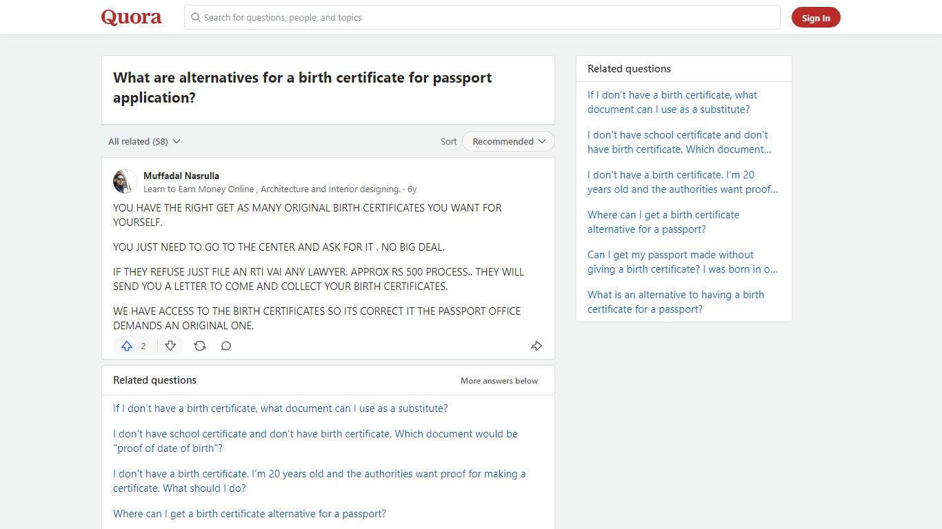 What are alternatives for a birth certificate for passport application ...